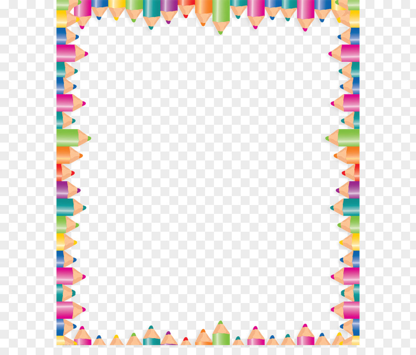 Color Pencil Border Colored Drawing Clip Art PNG