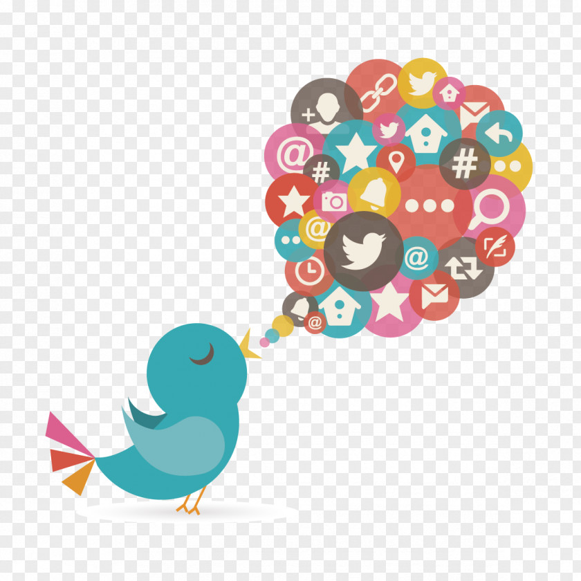 Creative Twitter Information Element Bird Social Media Euclidean Vector Icon PNG