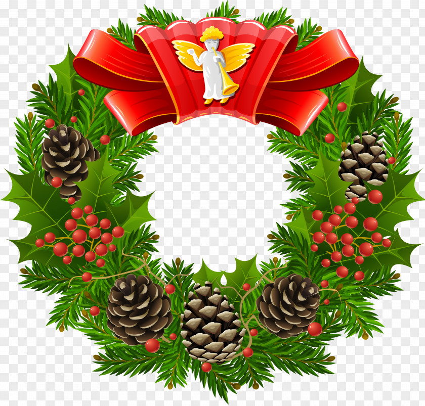 Garland Wreath Christmas Tree Clip Art PNG