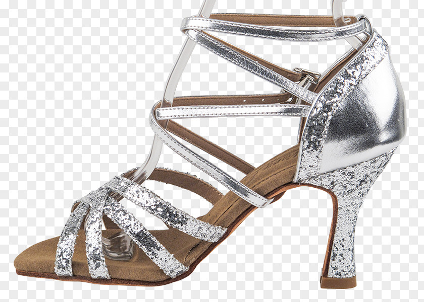Silver Sparkles Shoe Dance Sandal PNG