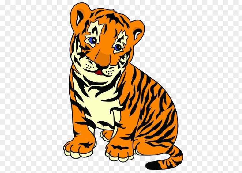 Tiger Cartoon Felidae Bengal Clip Art PNG