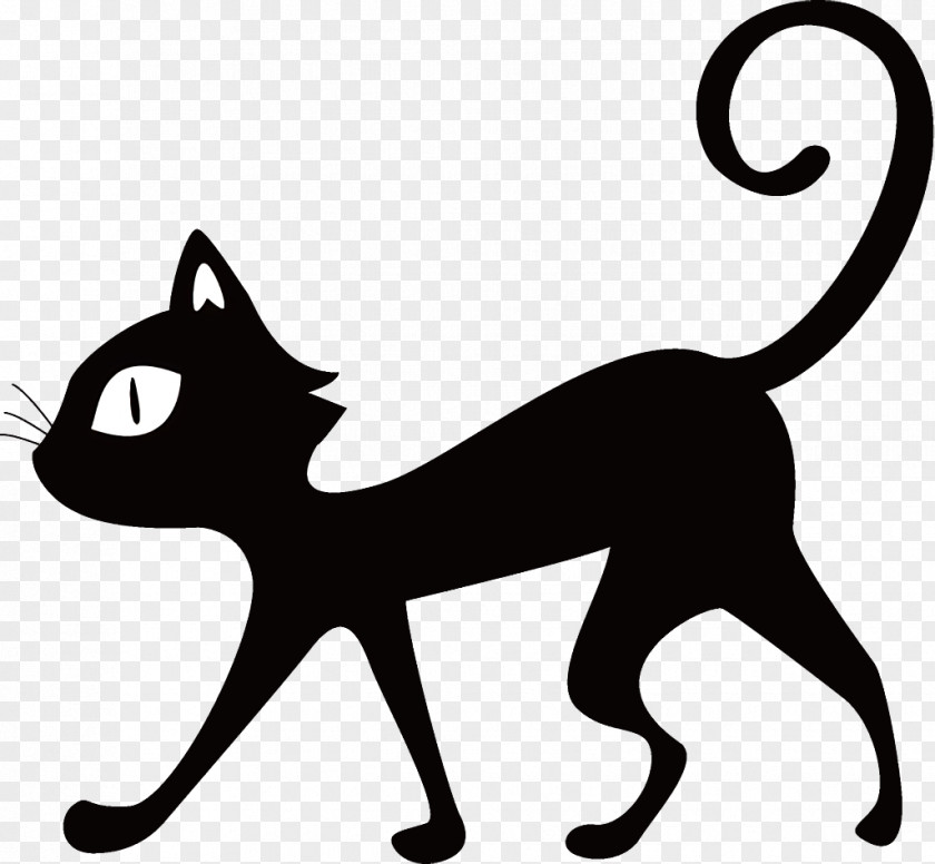 Head Tail Black Cat Halloween PNG