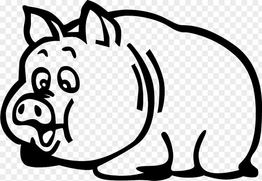 Cartoon Cute Pig Silhouette Domestic McDull PNG