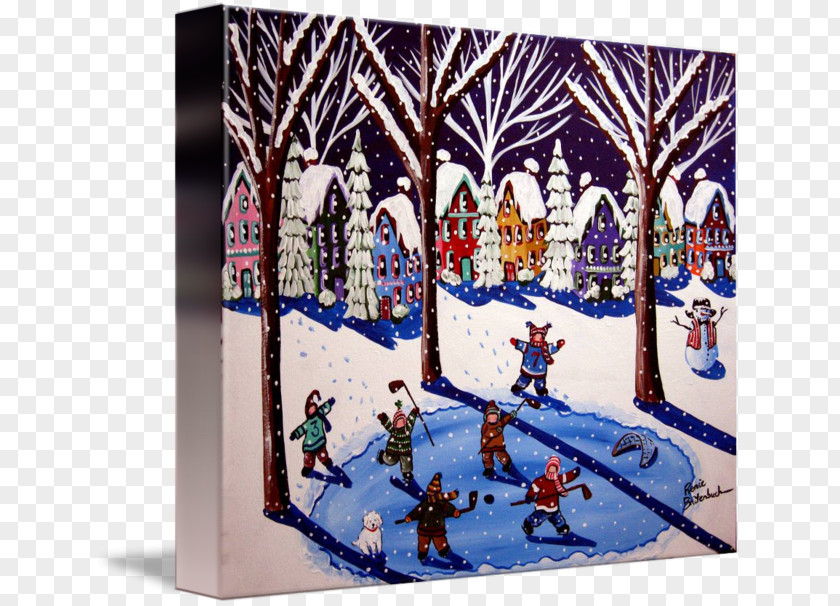 Winter Art Gallery Wrap Canvas Hockey PNG